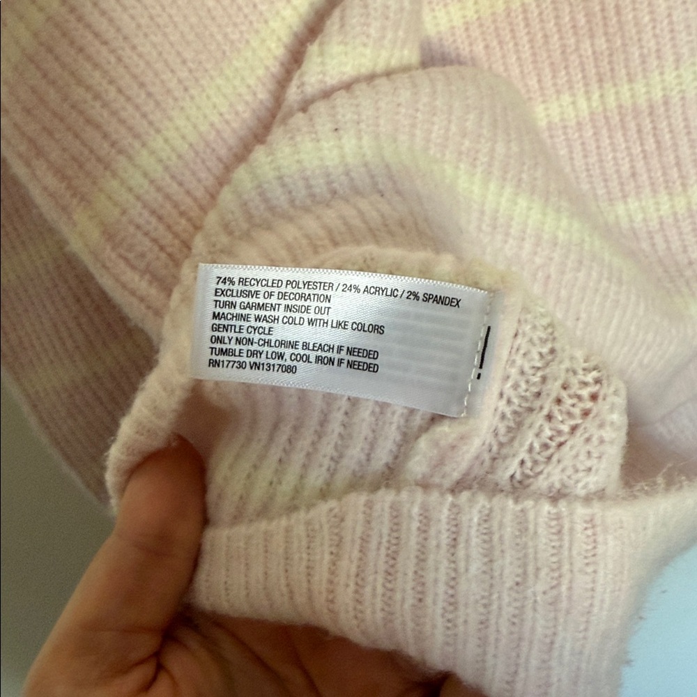 A new day Coquette Pink Stripe Sweater with Bow - Picture 6 of 6